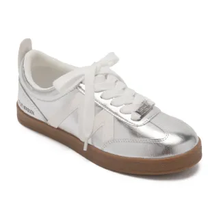 【steve madden】DEGREE 爆裂紋拼接M平底休閒鞋(銀色)