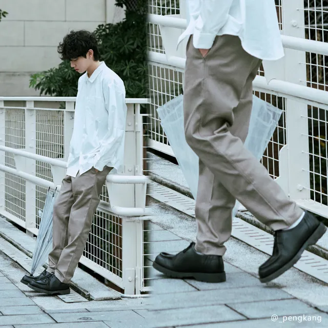 【plain-me】機能長褲 吸濕排汗 上班族長褲 工作褲 長褲 1616打褶長褲 出清品_COP1676