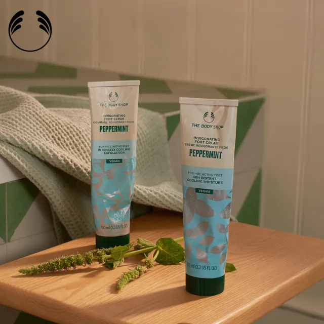 【THE BODY SHOP 美體小舖】薄荷舒緩足部磨砂膏-100ML(足部去角質)