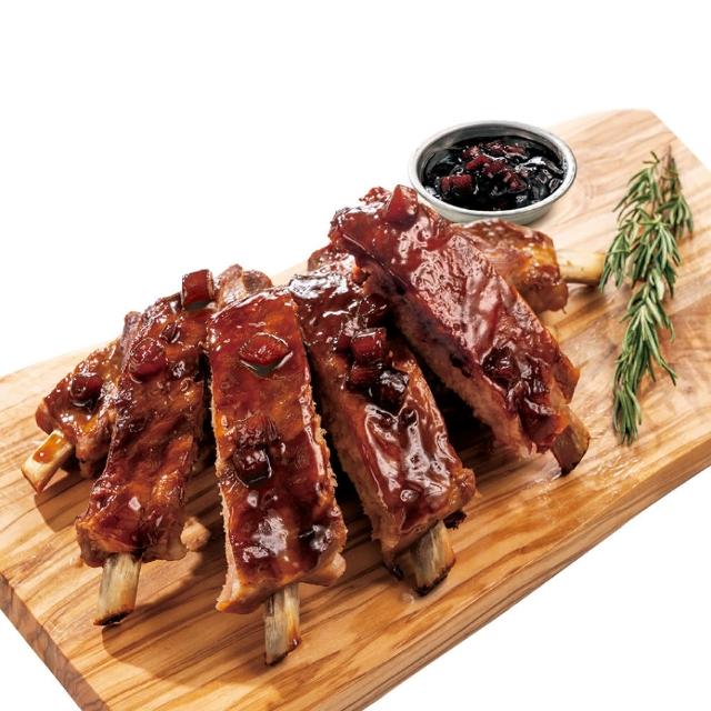 【KKLife】蜂蜜蘋果醬烤豬肋排(肋排435±65g、醬包80g/盒;烤肉;露營;豬肋排)