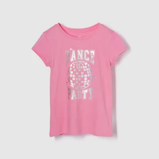【GAP】女童裝 印花圓領短袖T恤-粉色(781888)