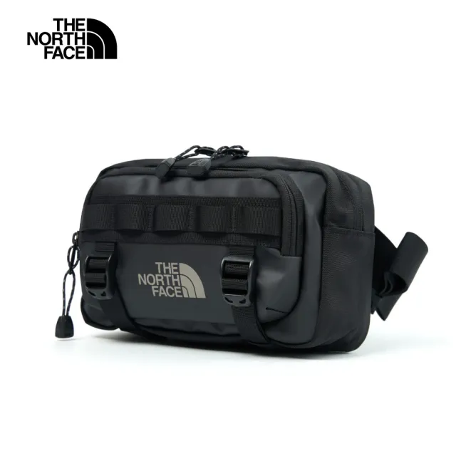 【The North Face 官方旗艦】北面男女款黑色DWR防潑水大容量休閒腰包｜8BK5BIA