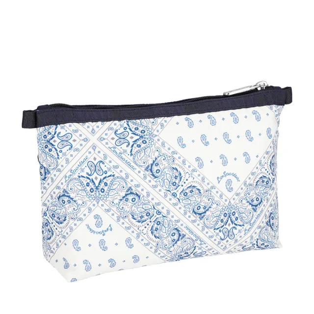【Lesportsac】Cosmetic Clutch 雙層拉鍊收納化妝包 收納袋 盥洗包 送禮 禮物 推薦 女包(青花瓷風圖騰)