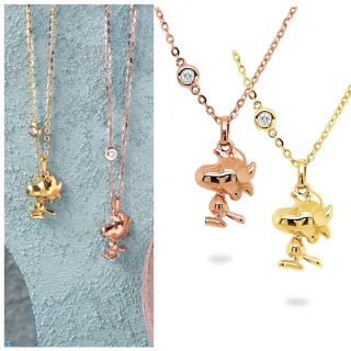 【Vividventure 亞帝芬奇】新年 情人 禮物 限時優惠 史努比 14K 3分 天然鑽石 項鍊 陽光摯友(SNOOPY聯名)