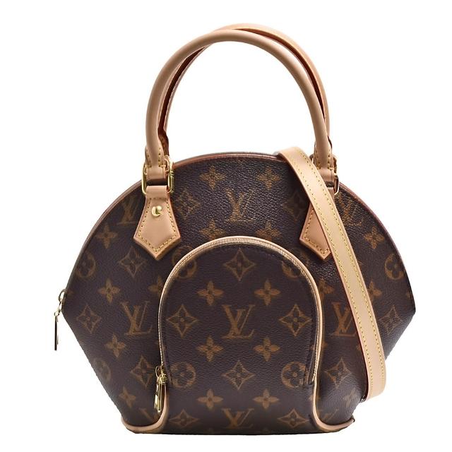 LV LOUIS VUITTON 路易威登 M46196 經典 Ellipse PM 系列 Monogram 帆布印花圓弧造型手提/斜揹包，採用咖啡色系牛皮與帆布材質，設計簡約大方，適合女性日常使用。拉鍊式開口，內附1個內袋，外層1個外袋，配有原廠背帶與防塵套，輕便實用，法國製造，歐洲來源。