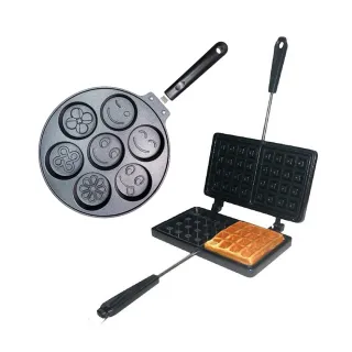 【三箭牌】方形厚片鬆餅烤盤 WY-018 + 七孔車輪餅烤盤 WY-025