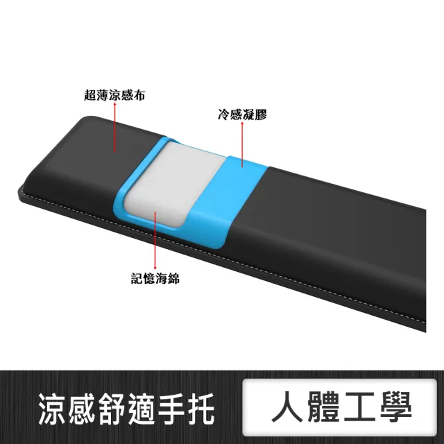 Yension  涼感舒適手托 人體工學 辦公用品 電競用 防滑 Wrist Rest 全尺寸 104鍵(YS-WR-104)