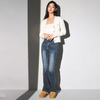 【MAJOR MADE】復古刷色美型牛仔喇叭褲(復古/美型/喇叭褲)