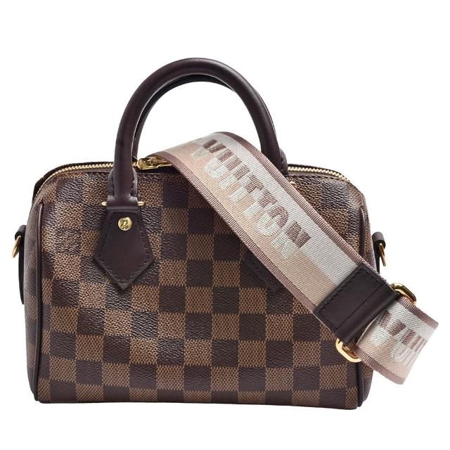 LV LOUIS VUITTON路易威登 N40489 經典 Speedy Bandoulière 20 Damier 帆布手提/斜背包