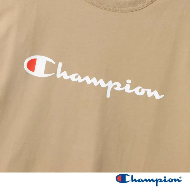 【Champion】官方直營 男款-BASIC 大LOGO印花素面短袖TEE-摩卡色(C3-X353-782)