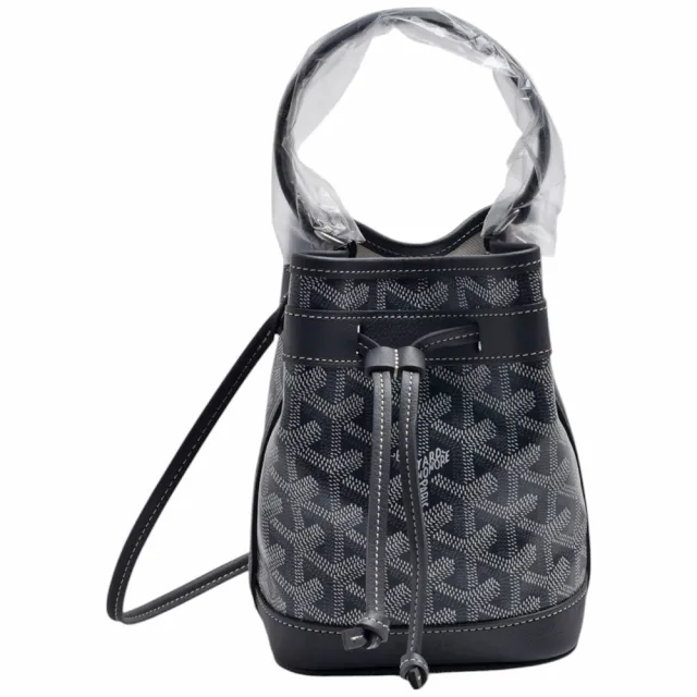 【GOYARD 高雅德】經典Mini Petit Flot系列帆布牛皮手提/斜背包(MINI-灰色PEFLOTMINTY51CL51P-GREY)