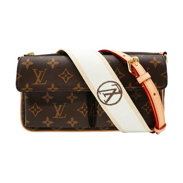LV LOUIS VUITTON路易威登 M46999 經典 Vivacite 系列 Monogram 印花帆布多口袋斜背包