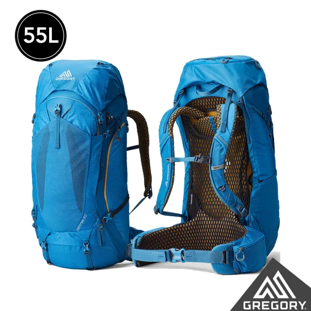 【Gregory官方直營】55L KATMAI 登山背包 異海藍 氧化綠 M/L(附雨罩 負重包 多日登山包 登山包)
