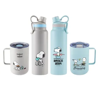 【CorelleBrands 康寧餐具】Snoopy保溫保冰杯鋅陶瓷620ml/不鏽鋼1200ml(四款任選-海灘假期/陽光早午餐)