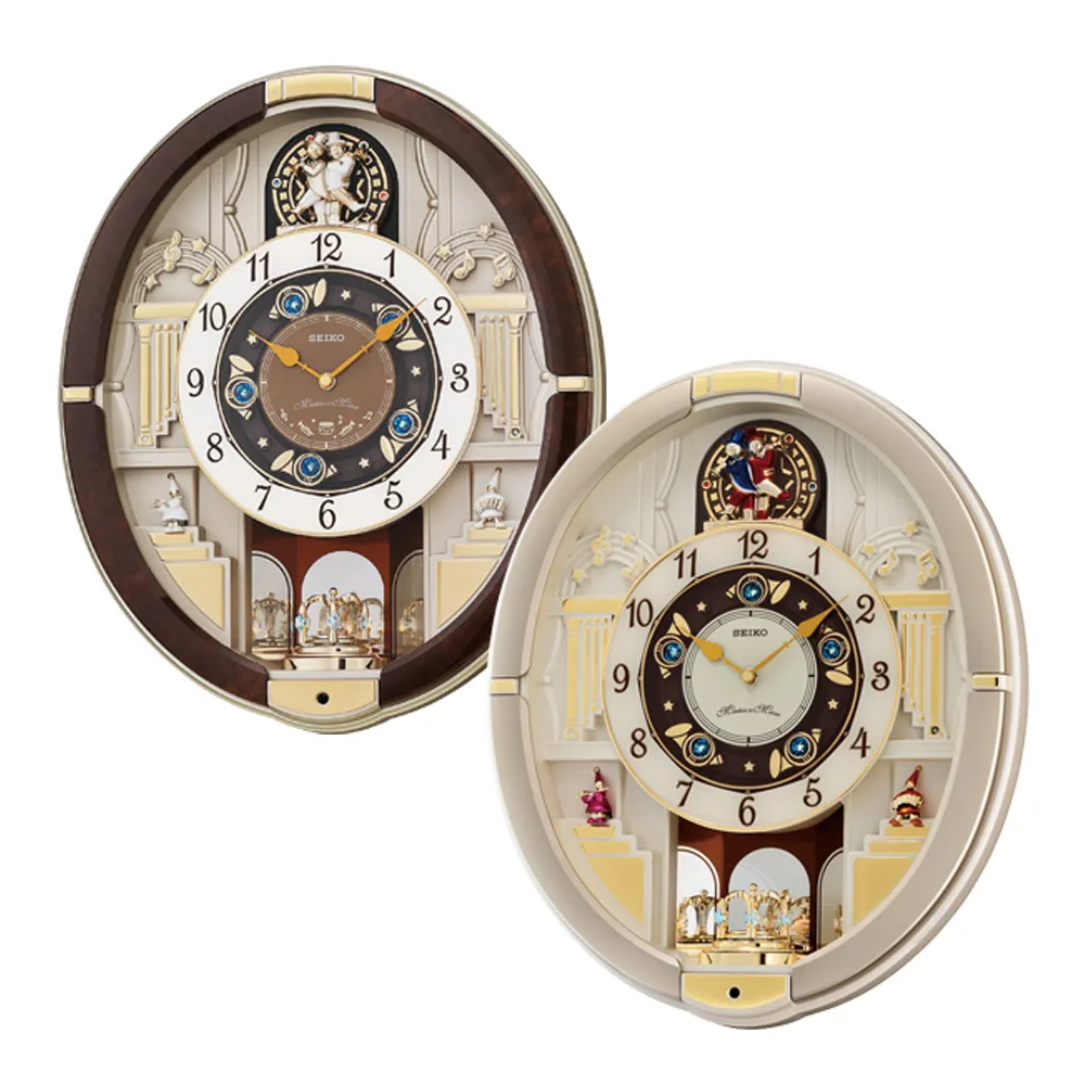 SEIKO 精工】雙人舞者Hi-Fi音樂掛鐘QXM289B.QXM290S(12首音樂西敏寺鐘