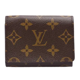 【Louis Vuitton 路易威登】M63801 Enveloppe Carte De Visite經典Monogram塗層帆布印花翻蓋暗釦名片夾
