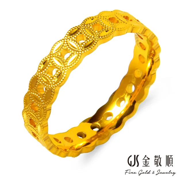 【GJS 金敬順】黃金戒指財錢滾滾-固定戒圍#5(金重:0.83錢/+-0.03錢)
