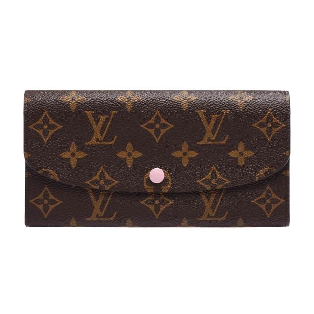 LV LOUIS VUITTON路易威登 M61289 Emilie 系列經典 Monogram 釦式長夾