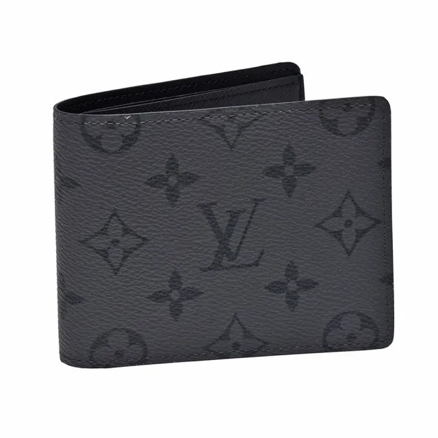 【Louis Vuitton 路易威登】M80906 Eclipse Reverse帆布SLENDER摺疊短夾(黑色)