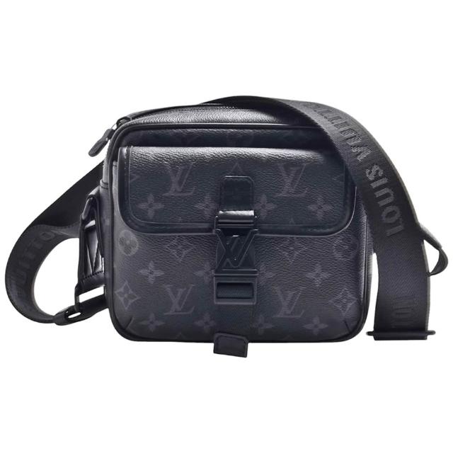 LV LOUIS VUITTON路易威登 M12518 Getaway 系列經典 Eclipse 帆布印花拉鍊斜背郵差包