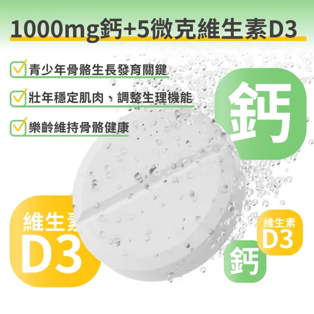 【Doppelherz 德之寶】鈣1000+D3發泡錠x3罐(德國雙心)