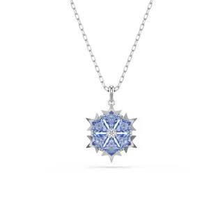 【SWAROVSKI 施華洛世奇】Magic 鏈墜 雪花 藍色 鍍白金色