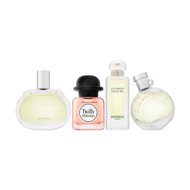【Hermes 愛馬仕】小香禮盒四入組 7.5ml*4(絲巾/橘彩星光/尼羅河花園/巴蕾尼亞)