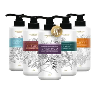 【古寶無患子】3入任選 純露洗髮精480g(玫瑰純露/薄荷/涼感/養護髮/潔淨/頭皮淨化/無矽靈/細軟髮)