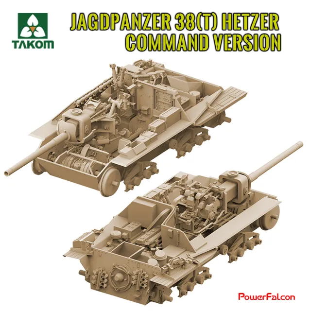 【PowerFalcon】1/35 德國驅逐戰車38 t Hetzer追獵者指揮型(Takom 2181 坦克模型 附冬季履帶 全內構)