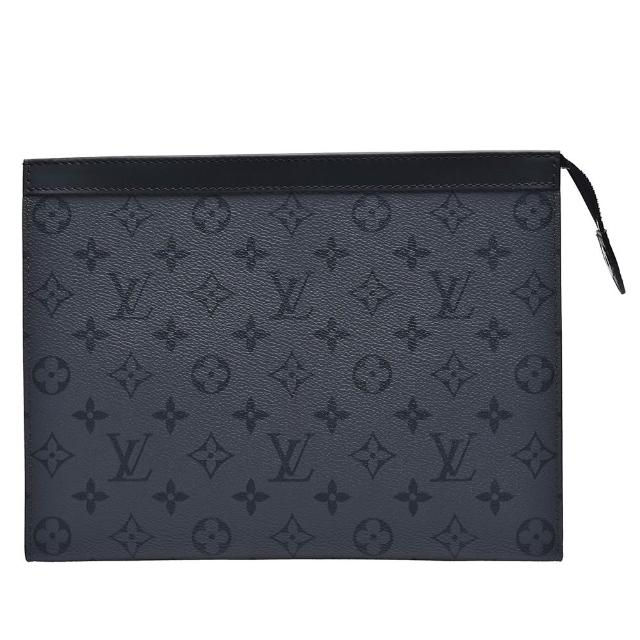 LV LOUIS VUITTON路易威登 M69535 POCHETTE VOYAGE MM 經典 Eclipse 帆布拉鍊手拿包