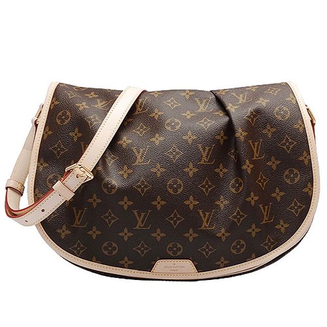【Louis Vuitton 路易威登】M40473 經典Menilmontant MM圓弧斜背包