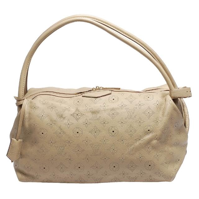 LV LOUIS VUITTON路易威登 M93825 MAHINA 系列 Galatea MM 小牛皮打孔肩背包