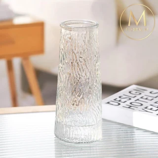 【Floral M】北歐莉莉安冰晶玻璃花瓶(花瓶/插花/玻璃瓶/小口花瓶/花器/花盆/陶瓷花瓶/桌面擺飾)