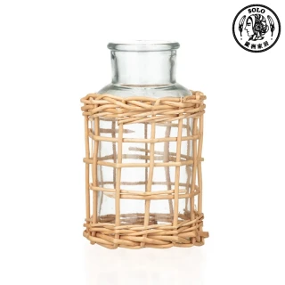 【SOLO 歐洲家居】LCW Home 土耳其製 14cm 鄉村風花器 藤編花瓶 酒瓶造型 擺件 擺飾 拍攝道具 居家裝飾