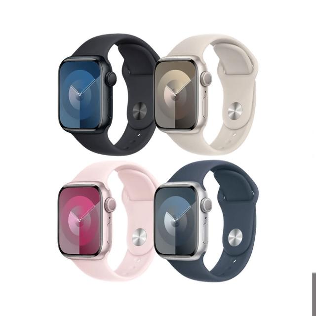 Apple Watch Series 9 45mm 智慧手錶 GPS 心率偵測 防潑水 iOS 相容 午夜鋁黑 星光銀粉紅多色選擇
