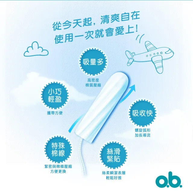 【o.b. 歐碧】超值6件組-衛生棉條16條x6盒(普通型/迷你型任選_指入型/非導管)