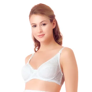 【Gennies 奇妮】2件組*哺乳內衣 透氣蕾絲鋼圈款內衣(白)