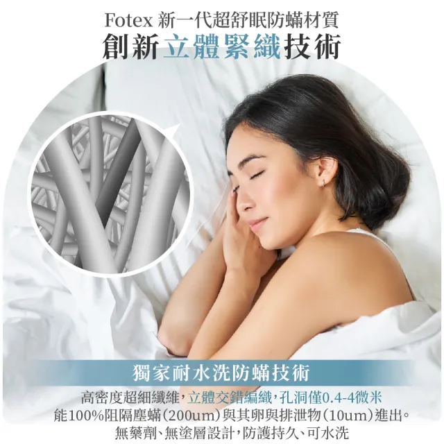【Fotex芙特斯】新一代超舒眠嬰兒防蟎床墊套63x123x8cm(物理性防螨寢具)
