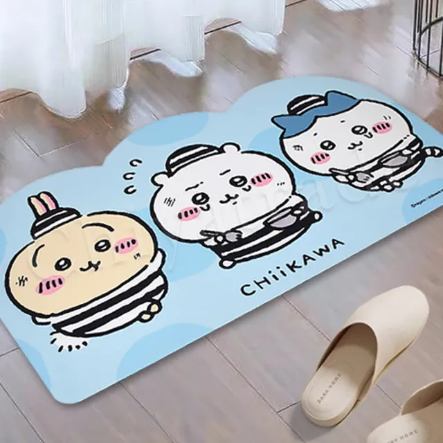 【百科良品】吉伊卡哇 Chiikawa 科技布造型吸水地墊 踏墊 浴室地墊 地墊70x40CM-任選(正版授權)