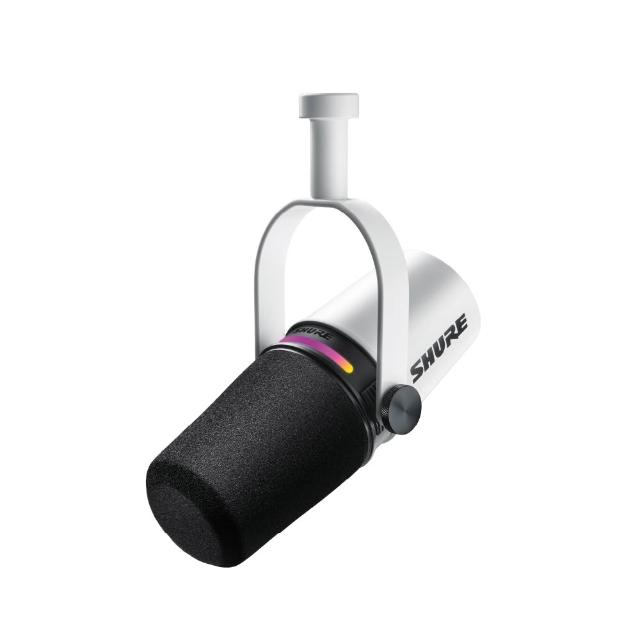 【SHURE】MV7+ Podcast USB/XLR雙輸出動圈麥克風-白(鍵寧公司貨) + Minoya加熱破壁萃取料理機