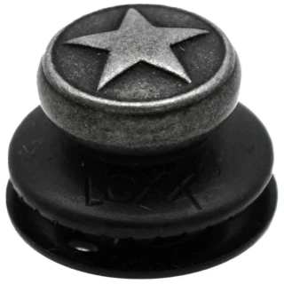 【Loxx】德製吉他貝斯安全背帶釦 黑色五芒星 LOXX-E-STAR-BLK(原廠公司貨 商品保固有保障)