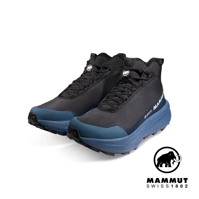 【Mammut 長毛象官方直營】Aenergy Mtn Mid GTX Men 防水中筒健行鞋 男款 黑/深地層灰藍 #3030-05320
