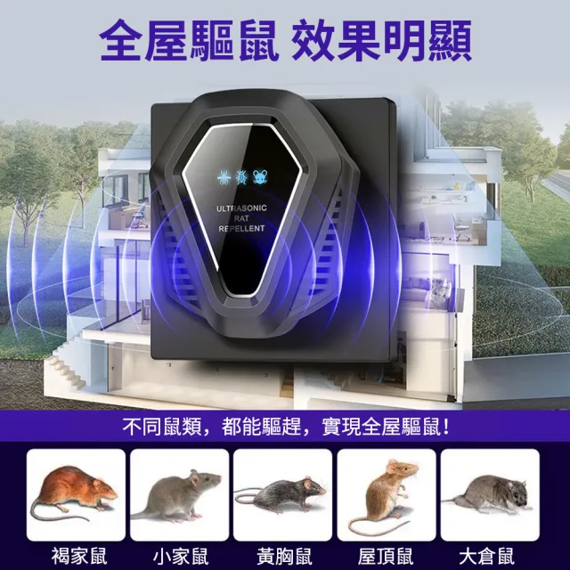 【Ouboo】智能變頻驅趕器 超音波驅鼠器 強效驅趕老鼠蟑螂 商用倉庫驅鼠神器 滅鼠器 驅蟲