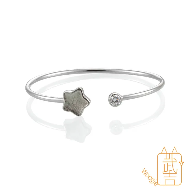 【Woogie武吉珠寶】精品天鐵鎳隕石幸運星手環(瑞典12mm金銀可選)