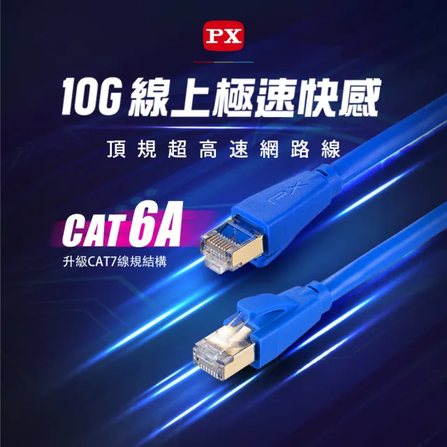 【PX 大通-】2年保固Fluke測試CAT6A同CAT7 2米600M乙太10G網路線RJ4攝影機POE ADSL/MOD/Giga交換器路由器