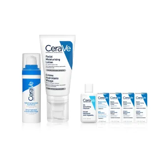 【CeraVe 適樂膚】臉部雙入組★全效水光B5玻尿酸修護精華 30ml+全效超級修護乳 52ml(保濕鎖水)