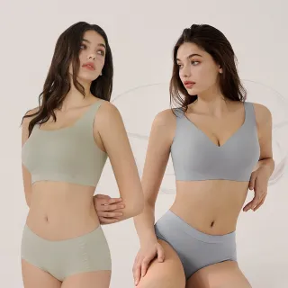 【OB 嚴選】3件組-銀離子透氣恆溫減壓無痕+寬肩美胸包覆無鋼圈內衣(大尺碼/S-2L/萊卡/背心/BRA TOP)
