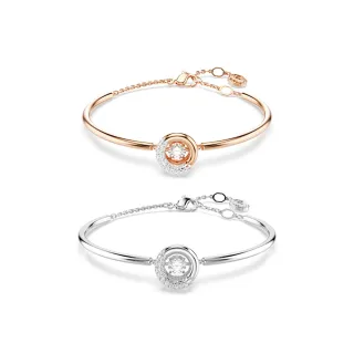 【SWAROVSKI 施華洛世奇】Dextera 手鐲 圓形切割 白色 鍍玫瑰金色/鍍白金色(2色任選)