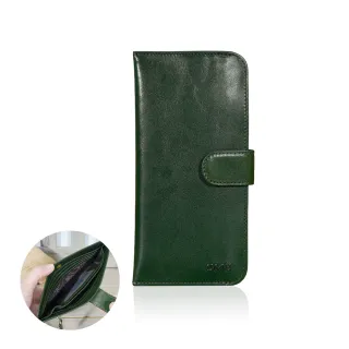 【OMC•植鞣革】 14卡1照簡約牛皮長夾95105(綠色)