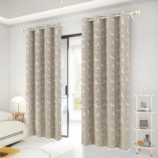 【BonBon naturel】全遮光侘寂風質感孔式加厚門簾/窗簾_130*210CM/幾何三角(全遮光/空調簾/門簾/窗簾)